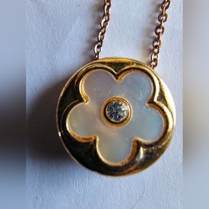 Clover, lucky charm designer inspired necklace with charm 15 inch w/extender